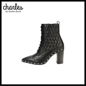 Charles David Women’s Quilted Heeled Faux Leather Booties